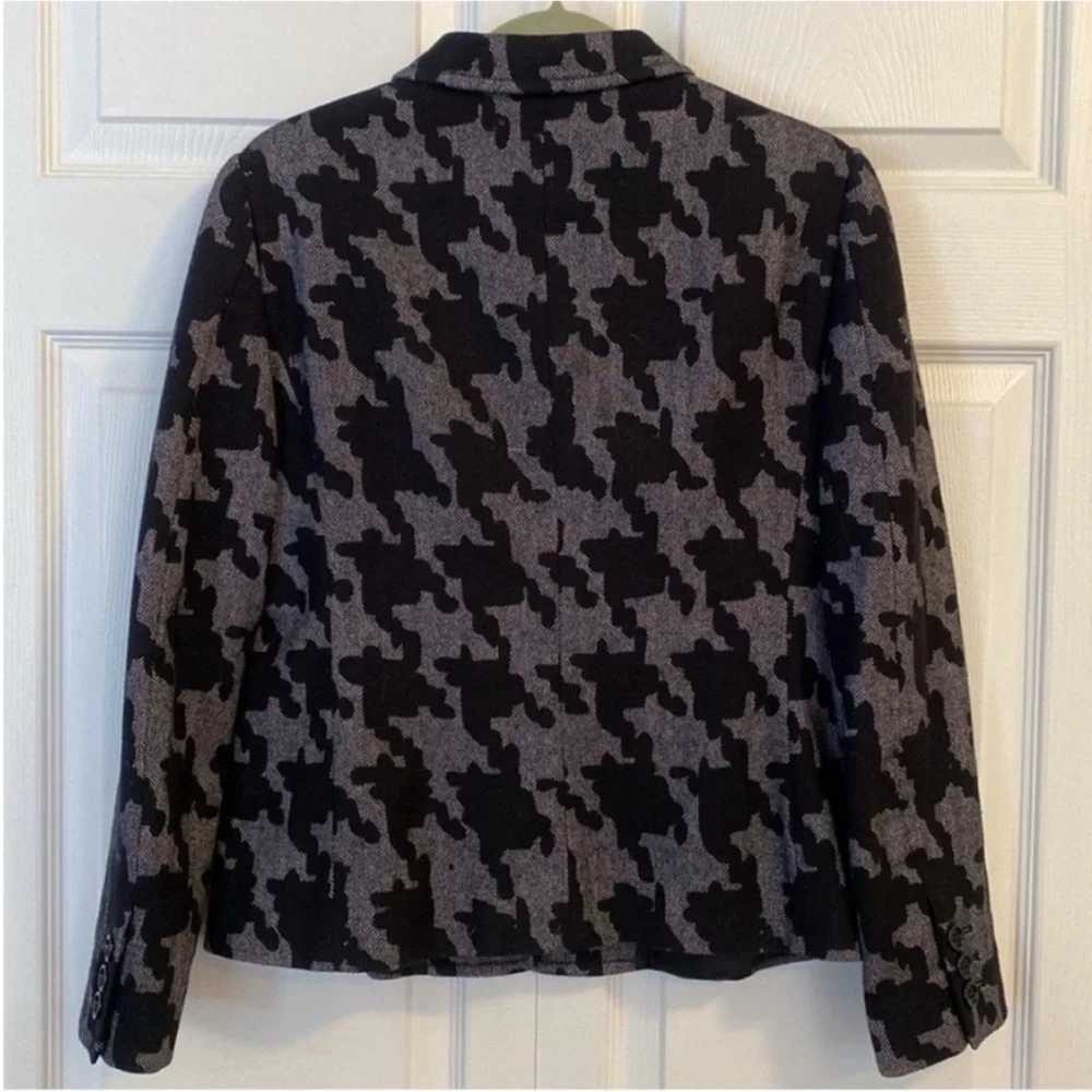 Moschino Women’s Wool Bland Blazer Houndstooth Print Jacket Black Gray size 10 - Picture 6 of 16